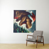 T-Rex zu Weihnachten 1 Wandteppich (Beispiel (Horizontal))
