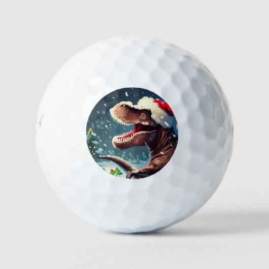 T-Rex zu Weihnachten (3) Golfball (Vorderseite)