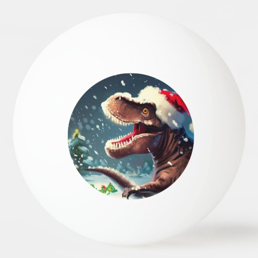 T-Rex zu Weihnachten (3) Tischtennisball (Vorderseite)