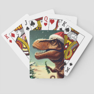 T-Rex zu Weihnachten (4) Spielkarten