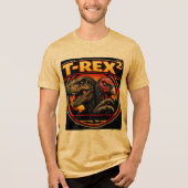 T-Rex zum Quadrat Tri-Blend Shirt (Vorderseite)