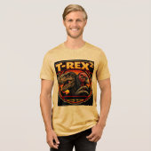 T-Rex zum Quadrat Tri-Blend Shirt (Vorderseite voll)