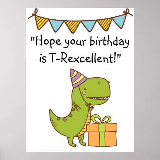 T-Rexcellence Geburtstag Poster (Vorne)