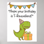 T-Rexcellent Geburtstag Poster (Vorne)