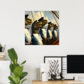T Rexs Sailors Poster (Heimbüro)