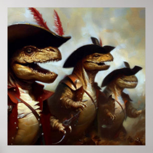 T Rexs Three Musketeers Poster