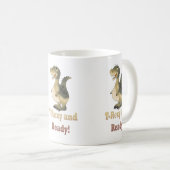 T-Rexy und Ready-Dino-Cartoon Kaffeetasse (VorderseiteRechts)