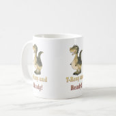 T-Rexy und Ready-Dino-Cartoon Kaffeetasse (Vorderseite Links)