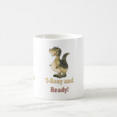 T-Rexy und Ready-Dino-Cartoon Kaffeetasse (Mittel)
