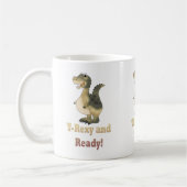 T-Rexy und Ready-Dino-Cartoon Kaffeetasse (Links)