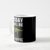 T‑Riffic Day Becher – Lustige T‑Rex‑Kaffeetasse Kaffeetasse (Vorderseite Links)