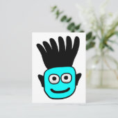 T-Ron - Kind mit Funky Mohawk, blau Postkarte (Stehend Vorderseite)