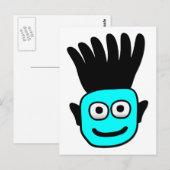 T-Ron - Kind mit Funky Mohawk, blau Postkarte (Vorne/Hinten)