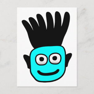 T-Ron - Kind mit Funky Mohawk, blau Postkarte