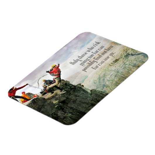 T.S. Eliot inspirierendes Zitat "Wie weit" flexibe Magnet (Linke Seite)