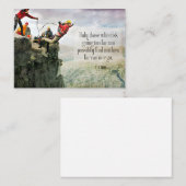 T.S. Eliot inspirierendes Zitat "Wie weit? Mitteilungskarte (Vorne/Hinten)