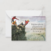 T.S. Eliot inspirierendes Zitat "Wie weit? Mitteilungskarte (Vorderseite)