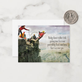 T.S. Eliot inspirierendes Zitat "Wie weit? Mitteilungskarte