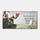 T.S. Eliot inspirierendes Zitat "Wie weit? Schreibtischunterlage (Tastatur & Maus)