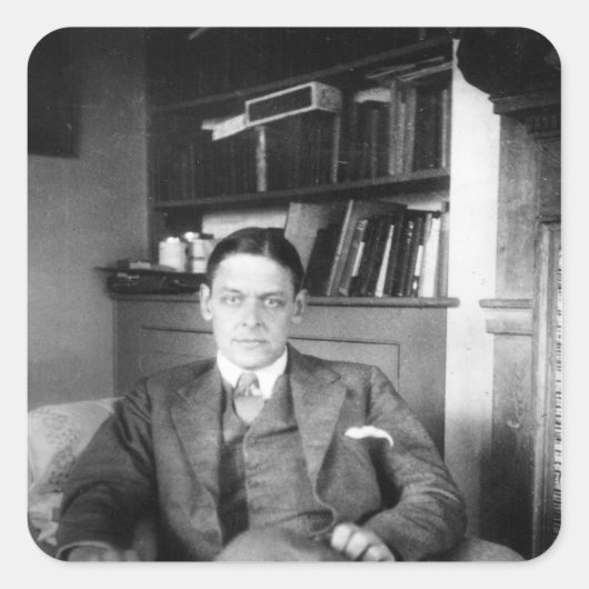 T.S. Eliot Quadratischer Aufkleber (Vorderseite)