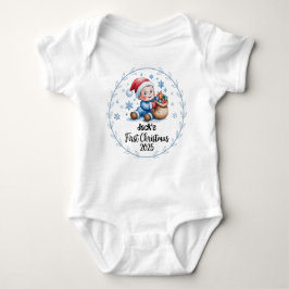 T - Shirt0Personalisiert Baby's First Xmas 2025-Bo Baby Strampler
