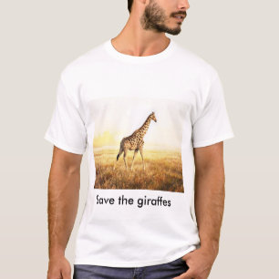 T-Shirt 100 % Baumwolle - "Save the giraffes" -
