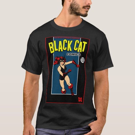 T-Shirt '1940er Black Cat Comics "Held"' (Vorderseite)