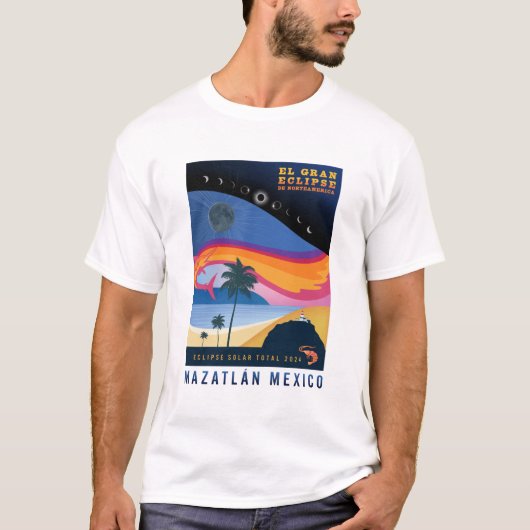 T - Shirt 2024 Solar Eclipse Mazatlan Mexiko (Vorderseite)