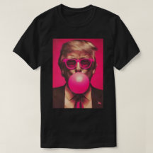 T-Shirt 2025 Lustig Cool Donald Trump Rosa Kaugumm