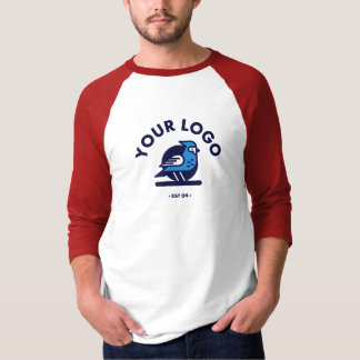 T - Shirt 3/4 für Männer - weiß/rot