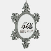 T-Shirt 50. Class-Wiedersehen Schneeflocken Zinn-Ornament (Links)