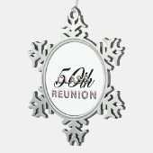 T-Shirt 50. Class-Wiedersehen Schneeflocken Zinn-Ornament (Rechts)