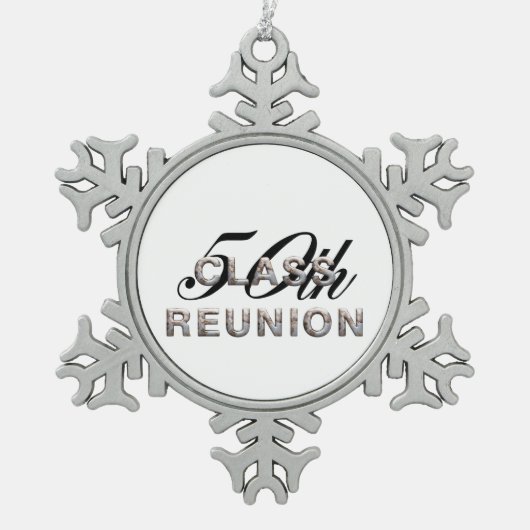 T-Shirt 50. Class-Wiedersehen Schneeflocken Zinn-Ornament (Vorderseite)