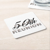 T-SHIRT 50. Klassen-Wiedersehen Rechteckiger Pappuntersetzer (angewinkelt)