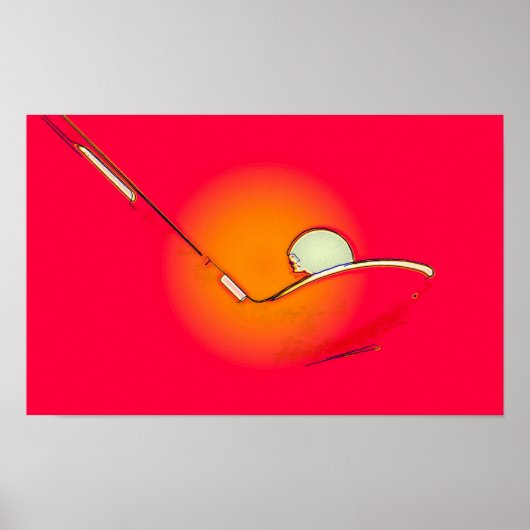 T-Shirt abends - Originelle Golfredkunst Print Poster (Vorne)