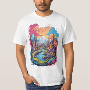 T - Shirt abstrakt City Scene