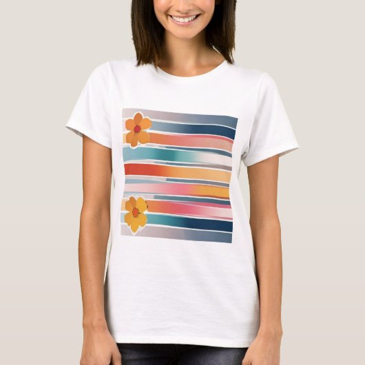 T - Shirt abstrakter Blume (Vorderseite)