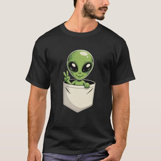 T-Shirt Alien-Friedenstasche (Vorderseite)