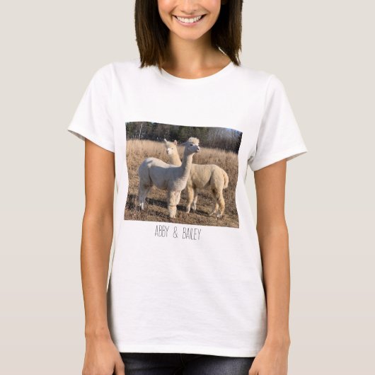 T - Shirt - Alpacas Abby & Bailey (Vorderseite)
