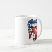 T - Shirt "American Flag Vampire Lips" Kaffeetasse (VorderseiteRechts)