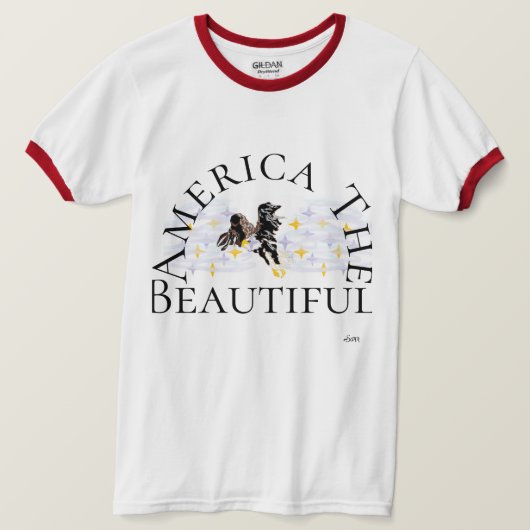 T-Shirt : Amerika Die Schöne (Design vorne)