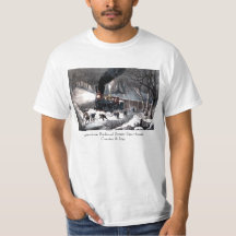 T-Shirt: Amerikanische Eisenbahn-Szene: Snowbound