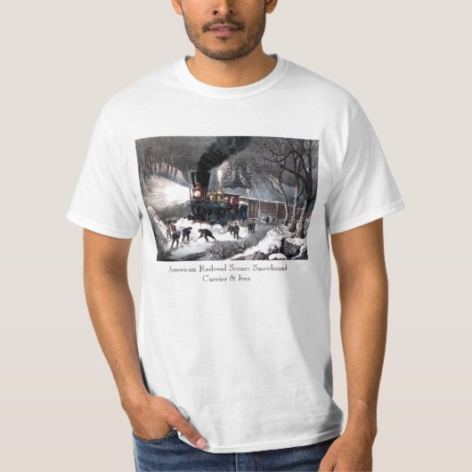 T-Shirt: Amerikanische Eisenbahn-Szene: Snowbound T-Shirt (Vorderseite)