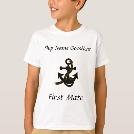 T - Shirt - Anker, Schiffsname (Vorderseite)