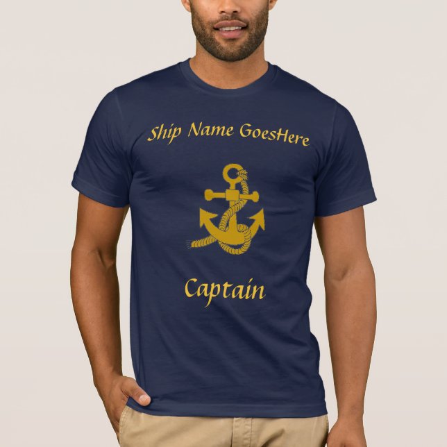 T - Shirt - Anker, Schiffsname (Vorderseite)
