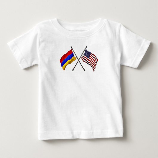 T - Shirt armenischer amerikanischer Flaggen (Vorderseite)
