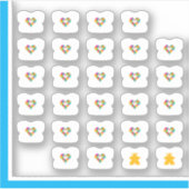 T-Shirt-Aufkleber - Stücke, Liebe und Polymere Aufkleber (Vorderseite)