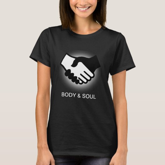 T - Shirt aus Schwarz und Weiß, Körper und Soul (Vorderseite)