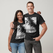 T - Shirt aus Schwarz-Weiß-Palmen (Unisex)
