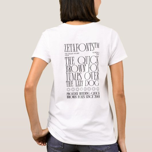 T-Shirt (B) - Zetafonts Pangram (Rückseite)